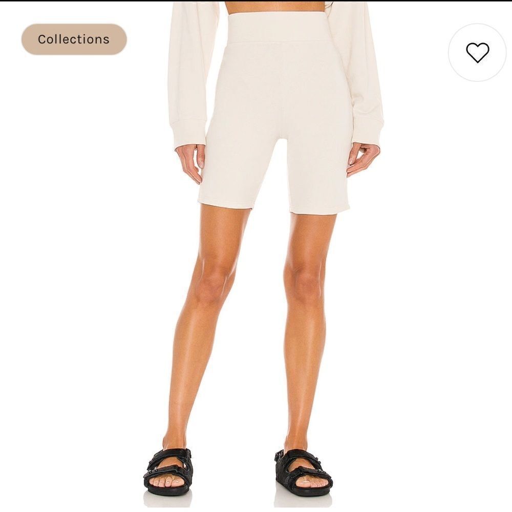 FRAME Vintage Bike Shorts Whisper White Cream Biker Shorts XXS